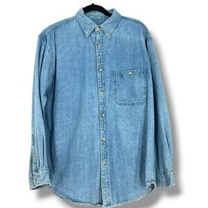 GREAT LAKES  Men's Denim Button Down Shirt/Shacket M  Western  Grunge Casual